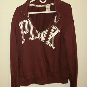 PINK 1/4 zip sweatshirt